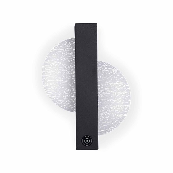 Applique LED tactile Yanuk noire 25 cm, commande tactile finition noire 2